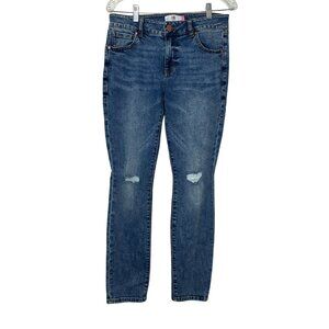 CAbi Blue Denim The Skinny Jeans | Women’s Distressed Size 8 Style 4328